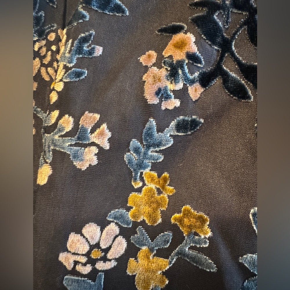 Asymmetric Navy Floral Lace Slip Dress - Picture 7 of 8